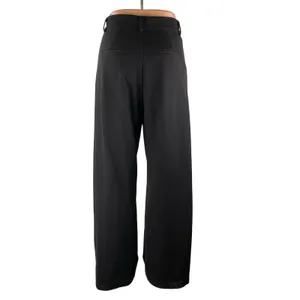 Rebelflow Women's Black High Rise Pleated Wide Leg Baggy Trousers Pants Size S thumbnail 4