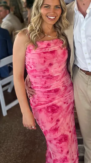 Floral Midi Dress Amazon Pink thumbnail 1