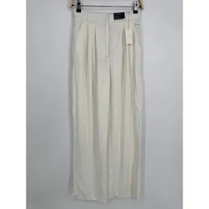 Abercrombie & Fitch Sloane Tailored Pant 27 Cream Linen Blend Quiet Luxury thumbnail 4