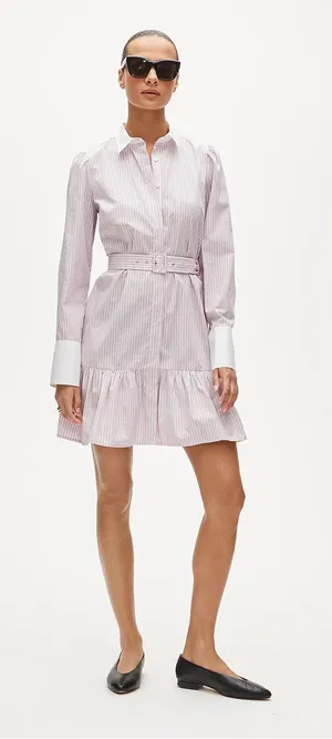 J.Crew Tiered shirt-dress in striped cotton poplin thumbnail 1