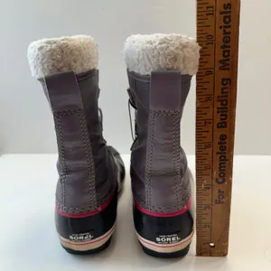 Sorel Waterproof Winter‎ Snow Boots Faux Fur Trim Lace Up Gray Pink Women Size 5 thumbnail 9