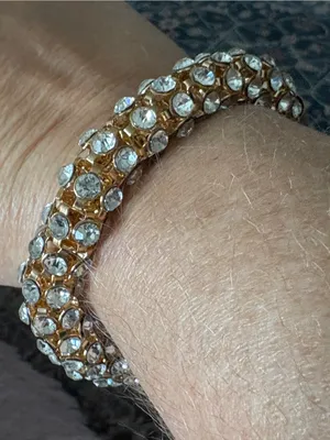 Kendra Phillip Gold & Crystal Tennis Bracelet Signed thumbnail 4