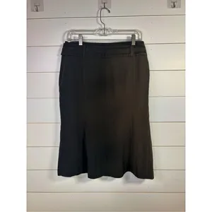 Karen Millen Women's Paneled Bow Belted Flared Hem Mini Skirt Black Size 6 thumbnail 11