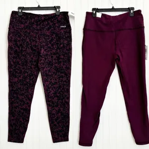 Hurley Reversible Leggings Large Potent Purple Splatter Print High Waisted HA32L thumbnail 2