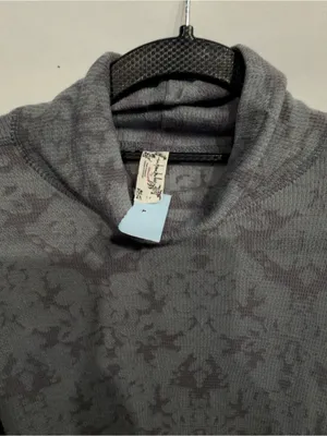 Free People Intimately You and I Gray/black Long Sleeve Turtleneck Top Small NEW thumbnail 6