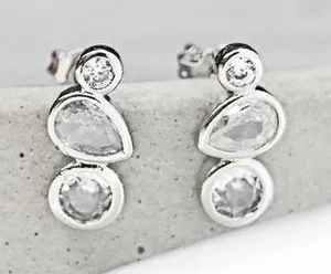 Mixed Shapes Crystal Studs Silver thumbnail 1