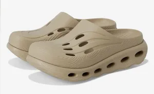 Hunter Beige Rubber Slide Sandals with Logo thumbnail 1