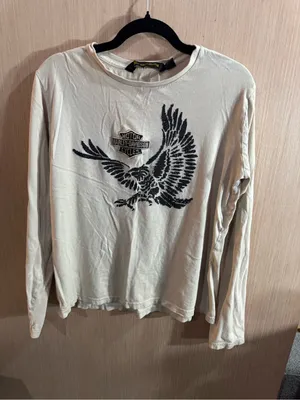 Women’s Harley-Davidson Cream Long Sleeve Eagle Graphic Tee Size XL thumbnail 1
