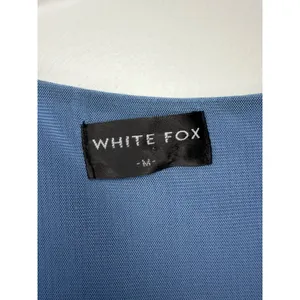 White Fox Boutique Dusty Blue Ribbed Cut Out Tie Front Long Sleeve Mini‎ Dress M thumbnail 2