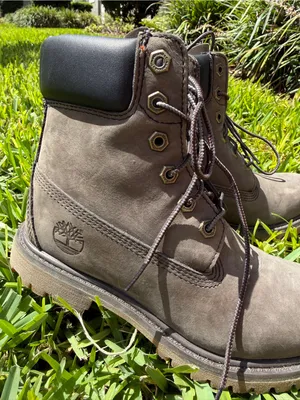Timberland Premium 6 in Waterproof Boot Medium Grey Nubuck Size 6 thumbnail 2