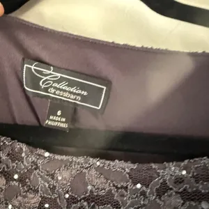 Dressbarn Y2k Dress Women's Size 6 Gray Lace‎ & Sequin Party Going Out thumbnail 4