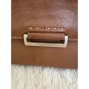 Cole‎ Haan Leather Satchel Purse Handbag Top Handle Flap Closure Brown thumbnail 2