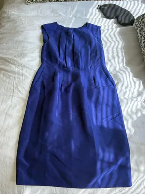 Banana Republic Cobalt Blue Pleated Sheath Dress thumbnail 1