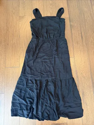 Amazon Essentials Black Sleeveless Midi Dress Size XS thumbnail 1