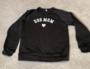 Women’s Black Dog Mom Sweater Size L thumbnail 1