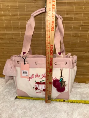 Juicy Couture Sweet Tea Party Daydreamer tote bag soft white velour handbag Y2K thumbnail 9