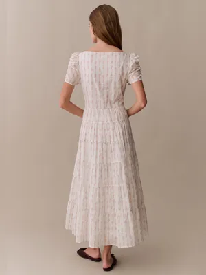 NWT Few Moda Nievia Dress size Large L Cotton Rosy Ribbon Floral Sorella midi thumbnail 5