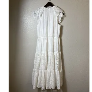 NWT Antonio Melani White Eyelet Midi Summer Dress in Size‎ 6. thumbnail 3