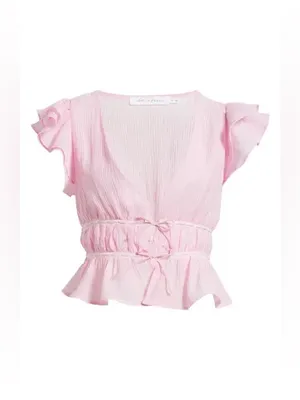All in Favor Plisse Peplum Top Large thumbnail 6