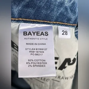 BAYEAS High -Rise Wide Leg Jeans with Frayed Hem size 28 thumbnail 8