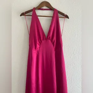 Free People Dance Till Dawn Dress Satin Halter Open Back Strangelove Sz L thumbnail 5