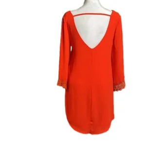 ASTR bright coral lace lined drop back dress - xs thumbnail 2