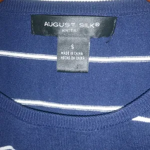 August Silk Knits S Sleeveless Knit Navy Striped Top thumbnail 5