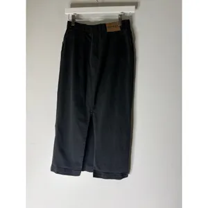 Lauren jeans co black maxi denim skirt back slit western boho size‎ 4P vintage thumbnail 2