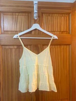 American Eagle Size Small Yellow Peplum Tank Top thumbnail 3