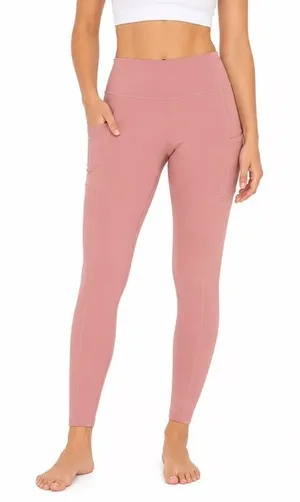 Paddington Station Pink High Rise Leggings Womens Medium Side Pockets Activewear thumbnail 1
