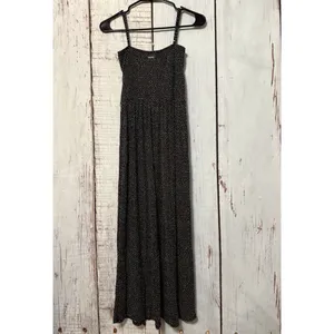 Billabong Women's Adjustable Rayon Black Printed Wide Leg Jumpsuit Size Small thumbnail 2