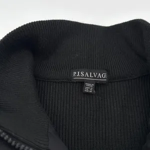 P.J. Salvage Black Quilted Babe Jacket Ribbed‎ Knit Sleeve Varsity Bomber Medium thumbnail 6