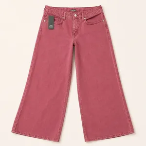 Wild Fable Womens Low Rise Wide Leg Jeans Berry Pink Rose Denim Size 6/R NEW thumbnail 4