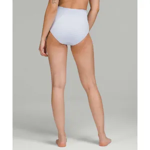 Lululemon Smocked Swim Bikini Top & Bottom Set Size 6 Hyper Stripe Pastel Blue thumbnail 10
