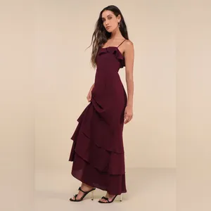 Lulus Lively Evenings Plum Purple Sleeveless Tiered Maxi Dress thumbnail 4