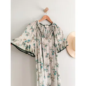 Tuckernuck | Tnuck‎ Beach | Coverup Delphinium Bloom Maxi Cassis Caftan | Sz S thumbnail 3