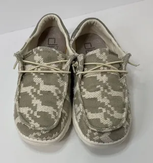 Hey Dude Beige and Cream Patterned Loafers thumbnail 1