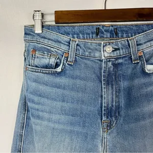 7 For All Mankind High Waist Cropped Straight Jeans 28 thumbnail 4
