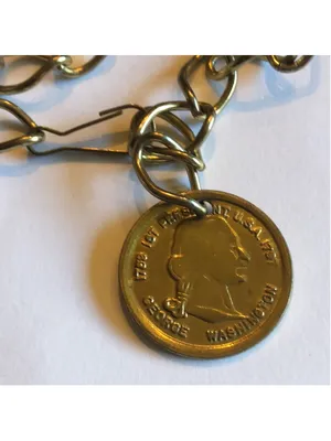Vintage Brass George Washington Faux Coin Chain Belt thumbnail 6