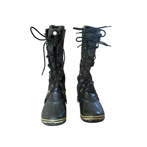 Sorel Conquest Carly Boots Womens 8 Black Suede Leather Waterproof Tall Riding thumbnail 5