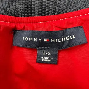 Tommy Hilfiger Patchwork Plaid Varsity Jacket Red White Blue‎ Cotton Blend Large thumbnail 3