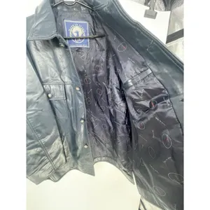 Italian Textile Group Leather Jacket Men‎ Large Blue Italy GA Classic XL thumbnail 11