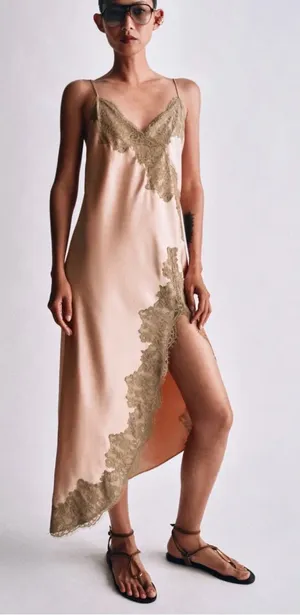 Zara ZW COLLECTION SATIN lace dress thumbnail 1