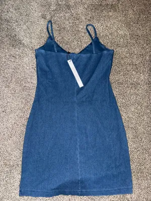 Susana Monaco V-Neck Stretch Denim Mini Slip Dress thumbnail 2