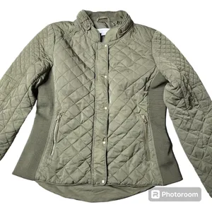 New‎ York & Company Army Green Quilt Jacket thumbnail 5