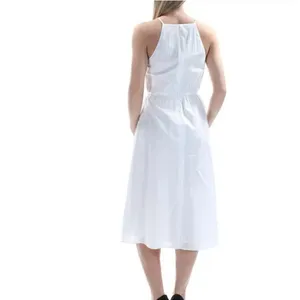 Maison Jules White with Navy Embroidery Sleeveless Midi Dress NEW size Small thumbnail 8
