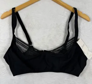 Simone Perele Olympie 3D Soft Cup Bra Black Lace Trim 38C 1C5210 New thumbnail 1