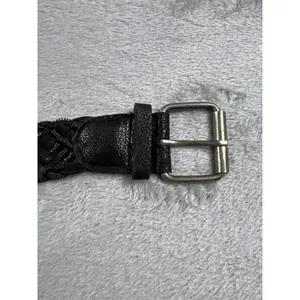 Western Boho Black Braided Leather Belt Waist Cincher Adjustable 50” Large XL thumbnail 4