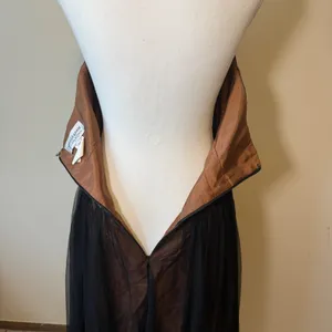 VTG Y2K Betsy & Adam Womens Dress 12 Black Bronze Halter Lace Mesh Prom Cocktail thumbnail 11
