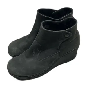 Keen Akita Ankle Boots Womens 8 Slate Gray Wedge Leather Snap Closure thumbnail 1